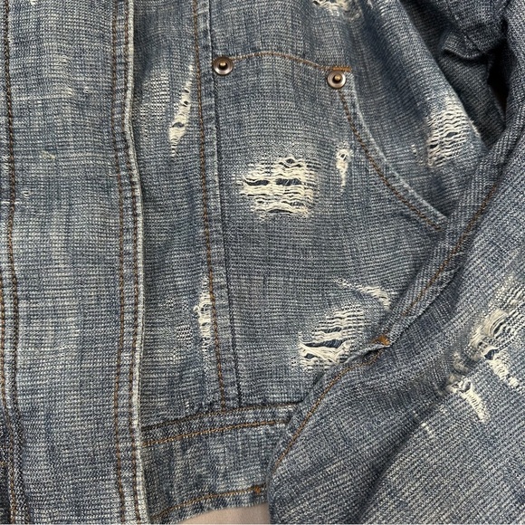 Free People Blue Cropped Jean Jacket - Picture 5 of 12